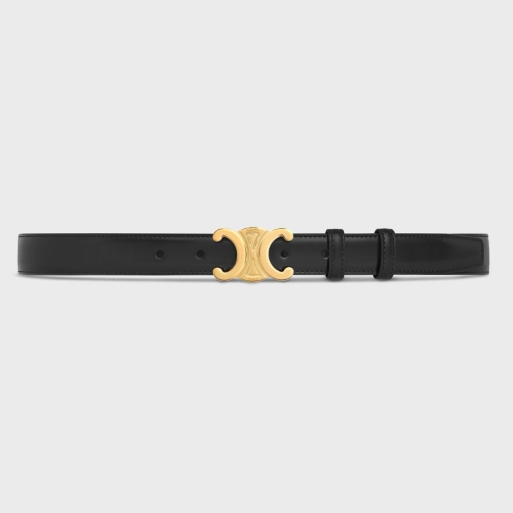 Celine Black Belt with Gold Buckle